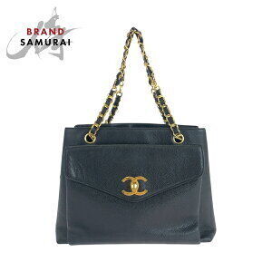 CHANEL Coco Mark black leather tote bag chain shoulder